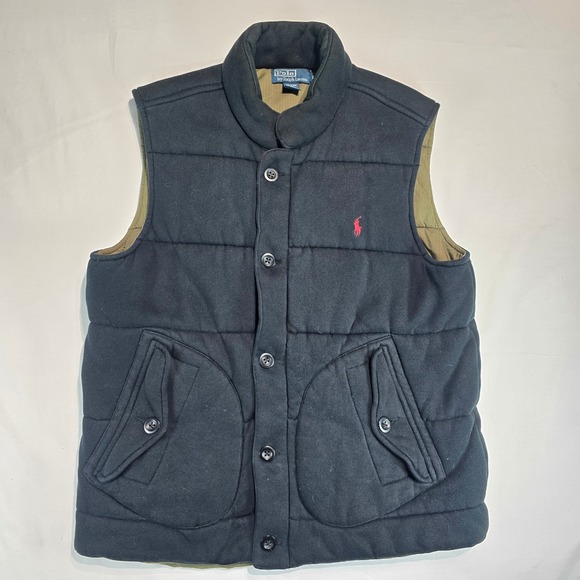 Polo by Ralph Lauren Other - VTG Polo Ralph Lauren Mens Navy Blue Quilted Puffer Vest Large Red Pony